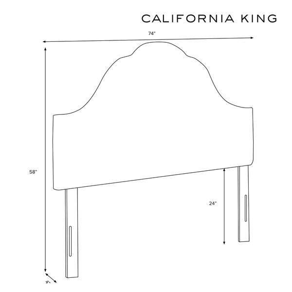 California King Zinnia Arched Headboard Green Velvet - Opalhouse