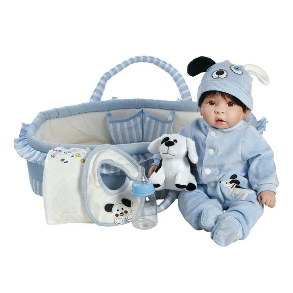 Paradise Galleries Boy Baby Doll - Finn & Sparky, 17 inch Baby in Gentletouch Vinyl