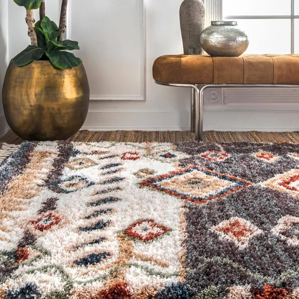 nuLOOM Rosemarie Southwestern Moroccan Shag Runner Rug - 2& 6x22 x 10&, Blue