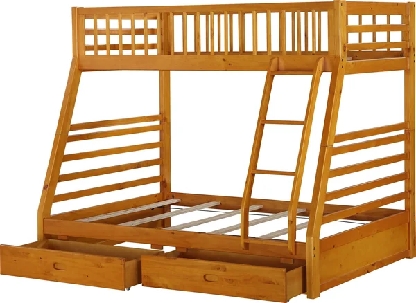 Acme Jason Bunk Bed, Honey Oak, Twin-Over-Full