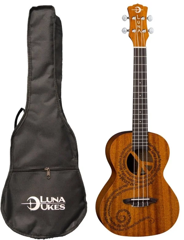 Luna Maluhia Peace Tenor Ukulele (with Gig Bag)