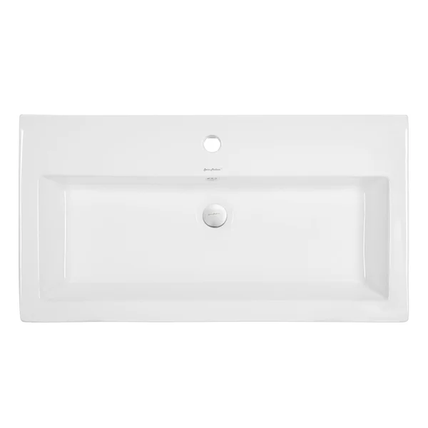 Swiss Madison Voltaire Wide Rectangle Vessel Sink in White