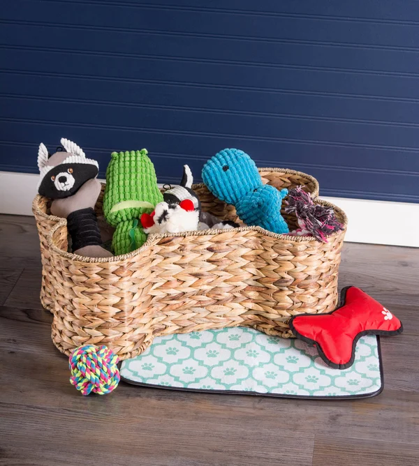 Bone Dry Dii Small Hyacinth Bone Shape Storage Basket, 18x11x7.5, Pet