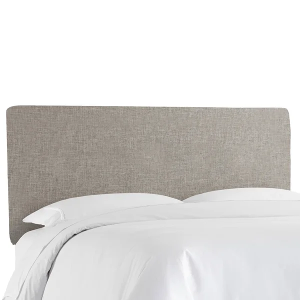 California King Olivia Upholstered Headboard Feather Gray Linen - Skyline Furniture