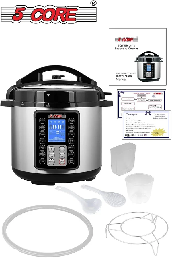 5 Core Digital Instant Electric Pressure Cooker 6qt Pot