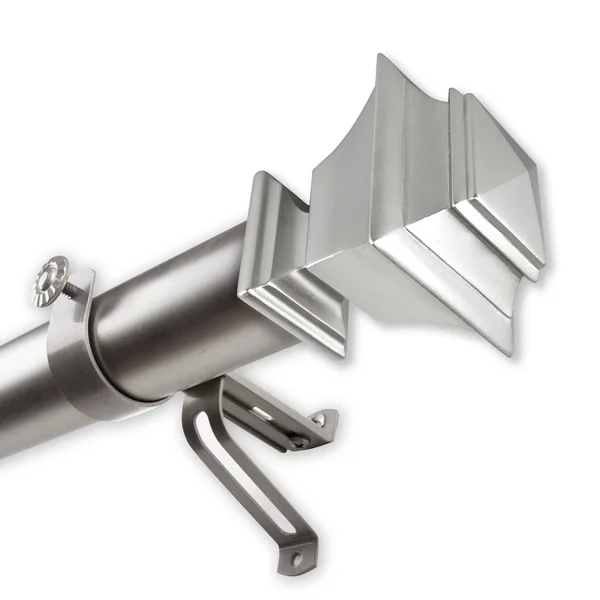 InStyleDesign Schubert 1.5 inch Custom Cut Length Curtain Rod Satin Nickel 14ft Silver Finish, Size: 14&