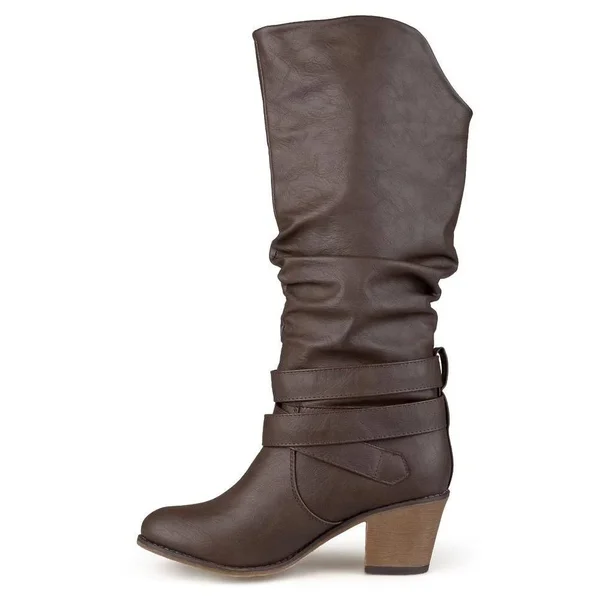 Women's Journee Collection Late Wide Calf Boot - Brown - Size 11