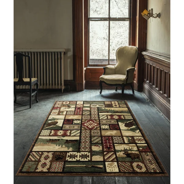 Wild Life Collection Brown/Cream Area Rug - 2& x 8&