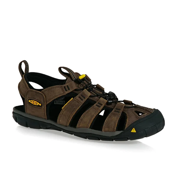 Keen Clearwater CNX Leather Sandals - Dark Earth Black