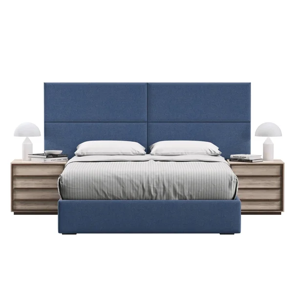 4pk Full/King Edison Upholstered Wall Panels Customizable Headboard Linen Blue - Eco Dream