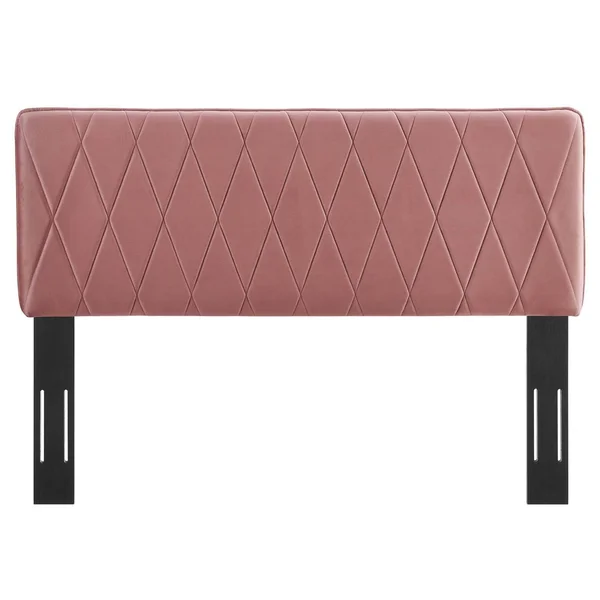Leila Performance Velvet Twin Headboard Dusty Rose Modway