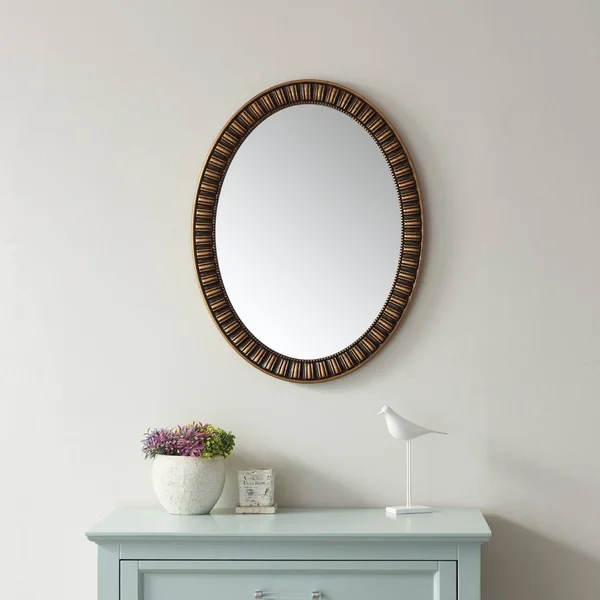 Vinnova Palermo Oval Bathroom/Vanity Metallic Bronze Framed Wall Mirror