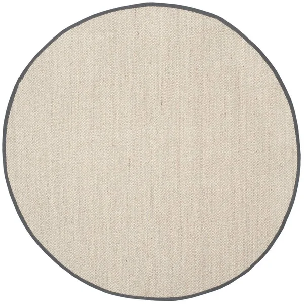 Safavieh Natural Fiber Marble & Dark Grey 6& x 6& Round Rug