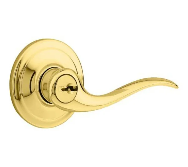 Kwikset 750tnl-3 Tustin Vestibule Door Lever, Bright Brass