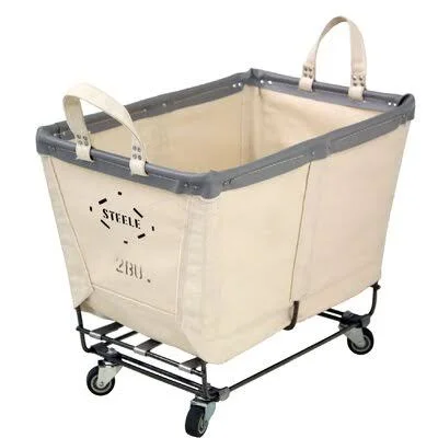 Laundry Basket Steele Canvas Color: Beige/Gray, Casters Diameter: 2x22