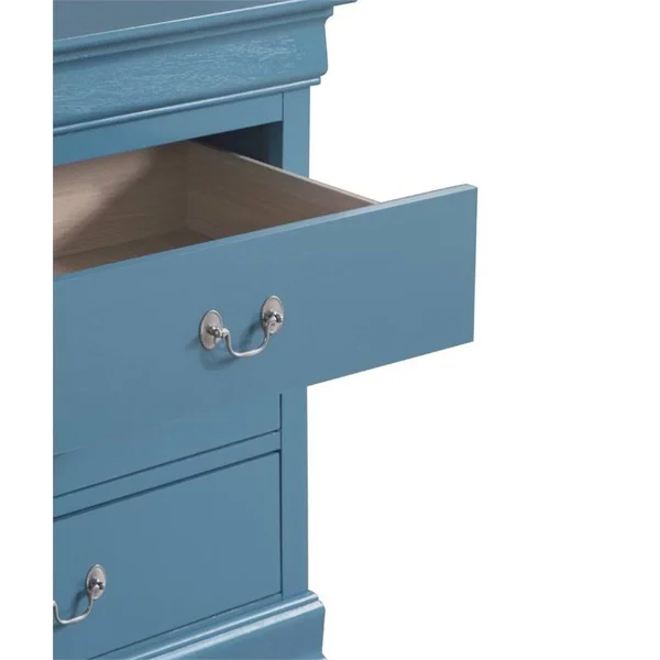 Glory Furniture Louis Phillipe 6 Drawer Dresser in Teal - G3180-D