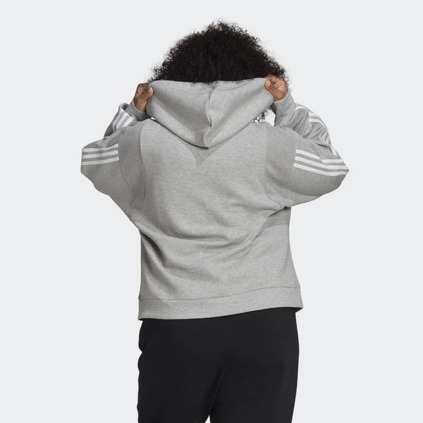 Adidas Plus Size Fleece 3-Stripes Full Zip Hoodie