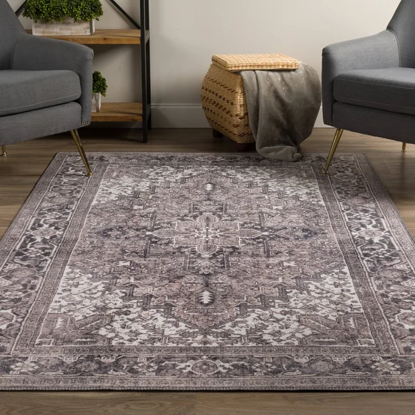 Addison Rugs Kensington 5& x 7&7x22 Fabric Non-Skid Area Rug in Earth Brown