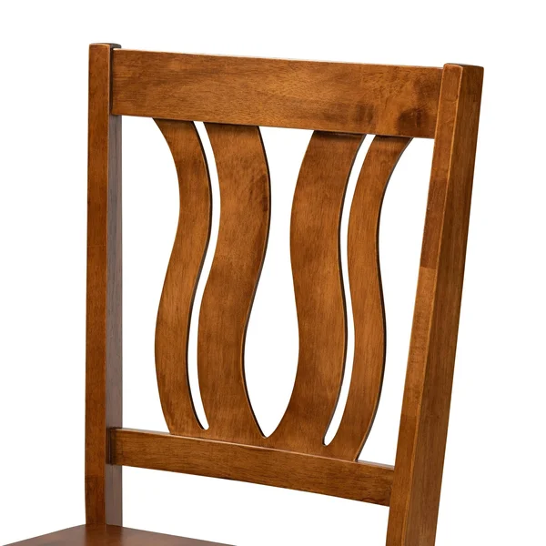 Baxton Studio Anesa Modern and Contemporary Transitional Walnut Brown Finished Wood 5-Piece Dining Set