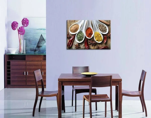 Wall26 - Still Life Various of Spices on Rustic Wooden Table Food Kitchen Concept - Canvas Art Wall Decor - 32 inch x 48 inch, S
