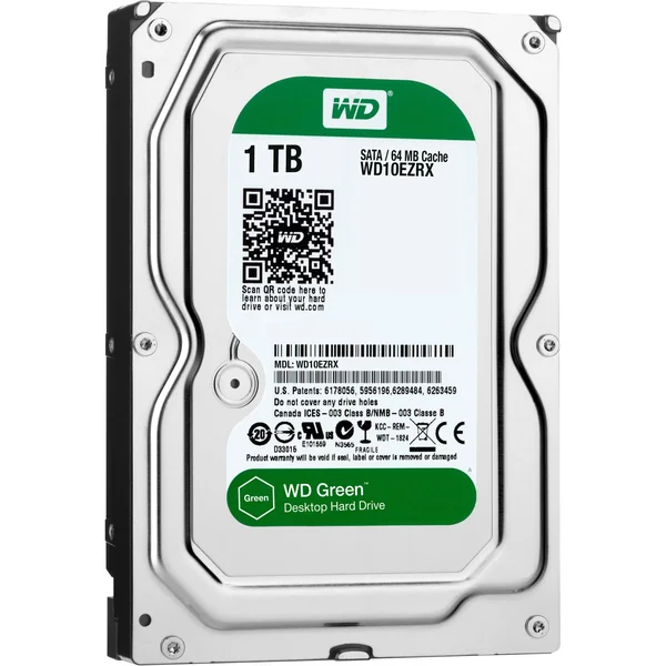 WD Green 1 TB Internal HDD - 3.5x22 - WD10EZRX - SATA 6Gb/s