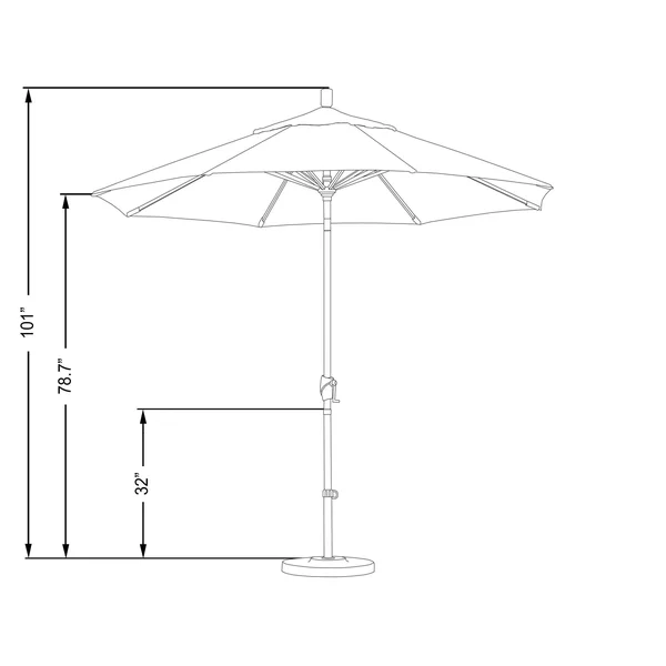 California Umbrella 9 ft. Matted White Aluminum Market Patio Umbrella Push Tilt in Mocha Pacifica