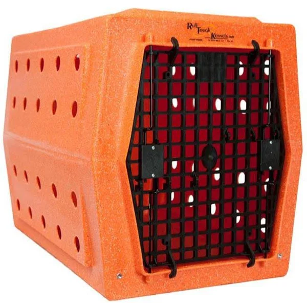 Ruff Land Kennels Front/Back Double Door Dog Crate, Intermediate, Orange Speckled
