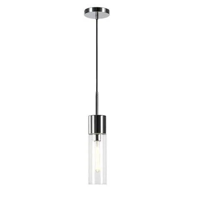 Kaylee 1 - Light Single Cylinder Pendant AllModern Base Finish: Polished Nickel, Shade Color: Seeded