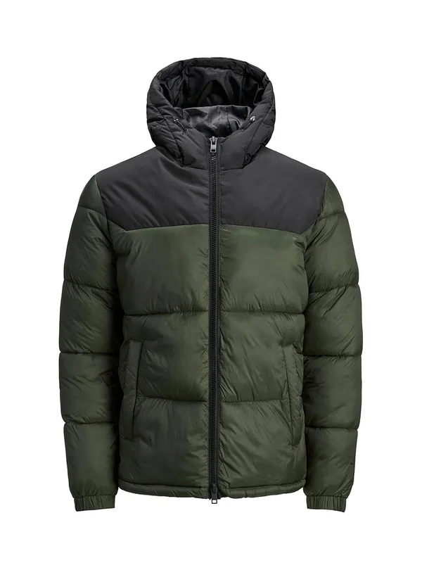 Jack & Jones Originals Puffer with Hood in Green