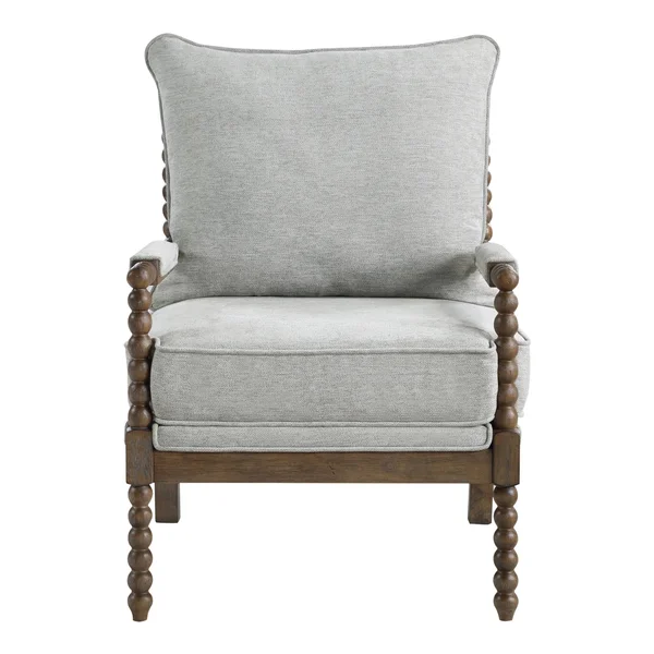 Osp Home Furnishings Fletcher Spindle Chair in Navy Fabric with Brush Charcoal Finish