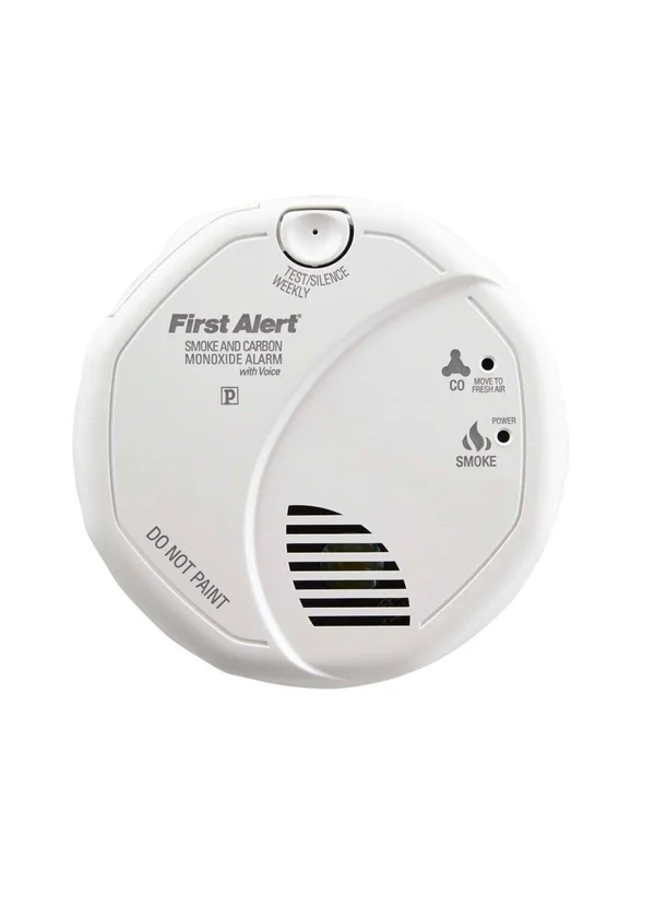 First Alert Photoelectric Smoke And Carbon Monoxide Detector With Voice Alarm, 120 Volt Ac/Dc, White