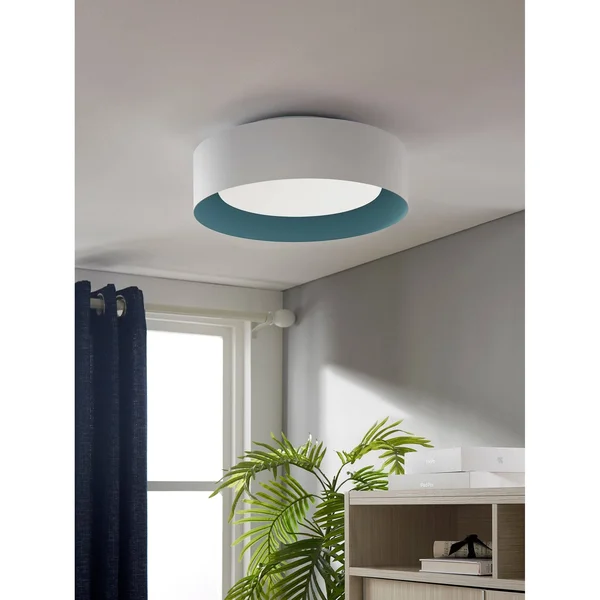 Bromi Design B4106Wbb Lynch 15.75 in. 3-Light White & Baby Blue Flushm