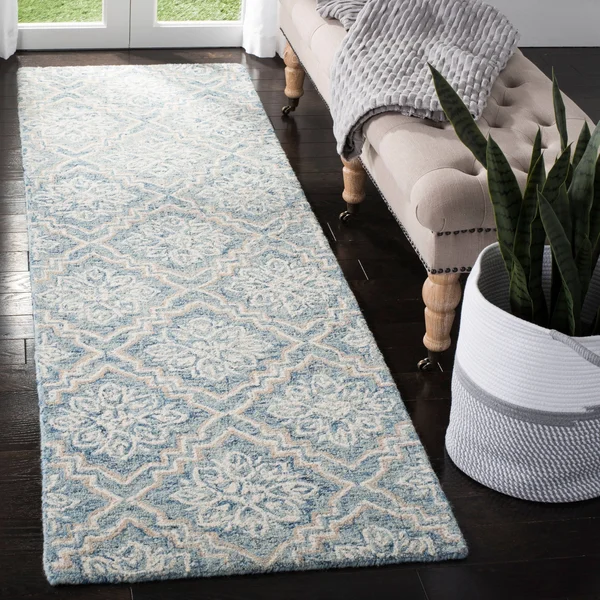 Safavieh 2&-3x22 x 10& Abstract ABT201A Blue - Grey Rug