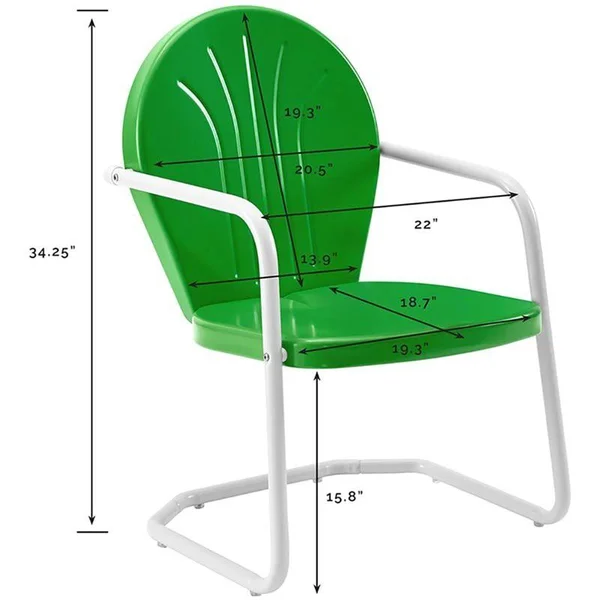 Pemberly Row Metal Chair in Grasshopper Green - PR-420922