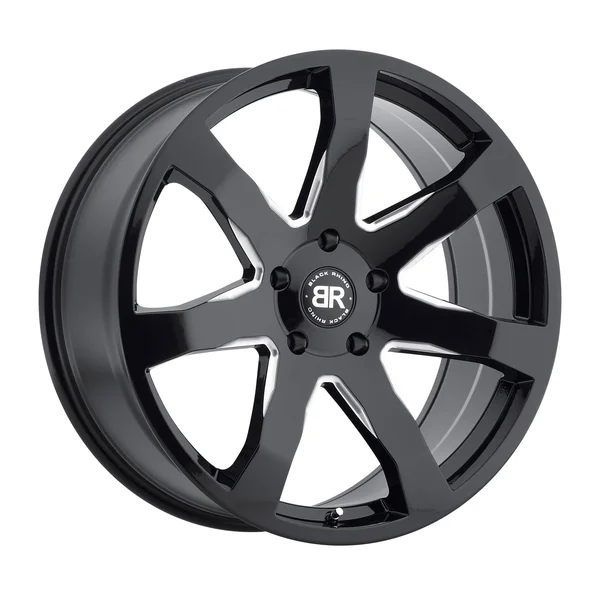 Black Rhino Mozambique 20x8.5 Gloss Black W/Milled Spokes