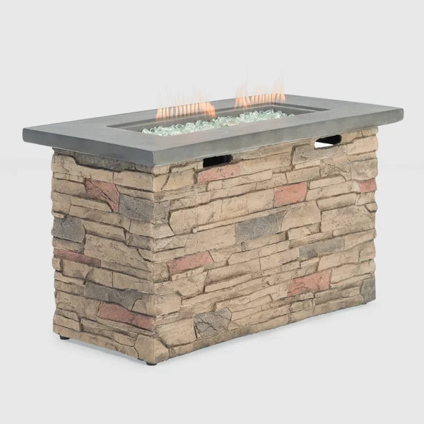 Sego Lily Sage 35 in. Round Stone Fire Table