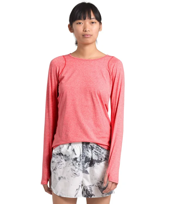 The North Face Women's Essential L/S Cayenne Red Heather XL