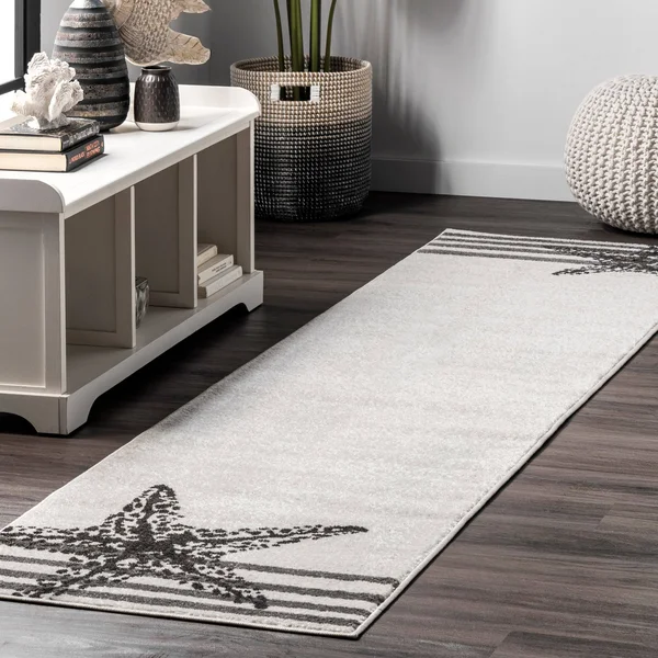 nuLOOM Minnie Coastal Starfish Area Rug - 2& 6x22 x 10& Runner - Beige