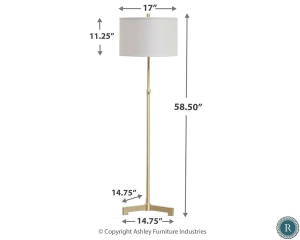 Ashley Laurinda Antique Brass Finish Metal Floor Lamp