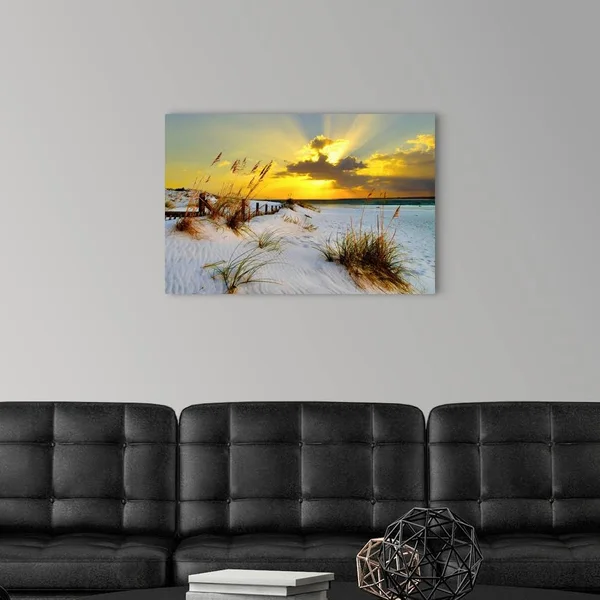 Landscape Photography Beach Golden Sunset - Canvas Wall Art, 30x20, Great Big Canvas