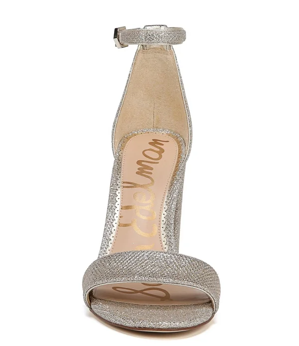 Sam Edelman Yaro Ankle Strap Sandal Heel Jute Glam Mesh 1 - Women's, Size: 9.5, Gold