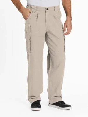 Scandia Woods Men's Relaxed-Fit Side-Elastic Cargo Pants - Stone Grey 54 S