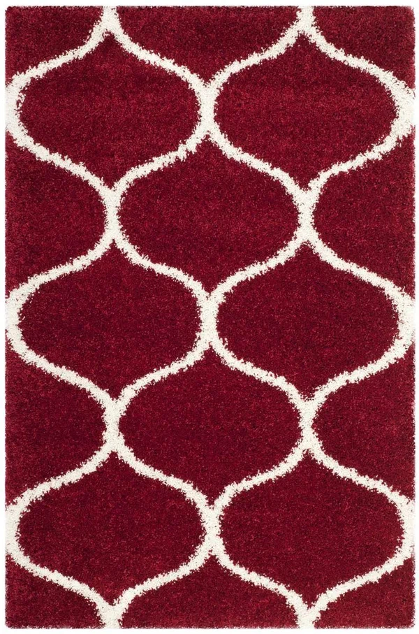Safavieh Hudson Shag SGH280R Red/Ivory 3& x 5& Area Rug