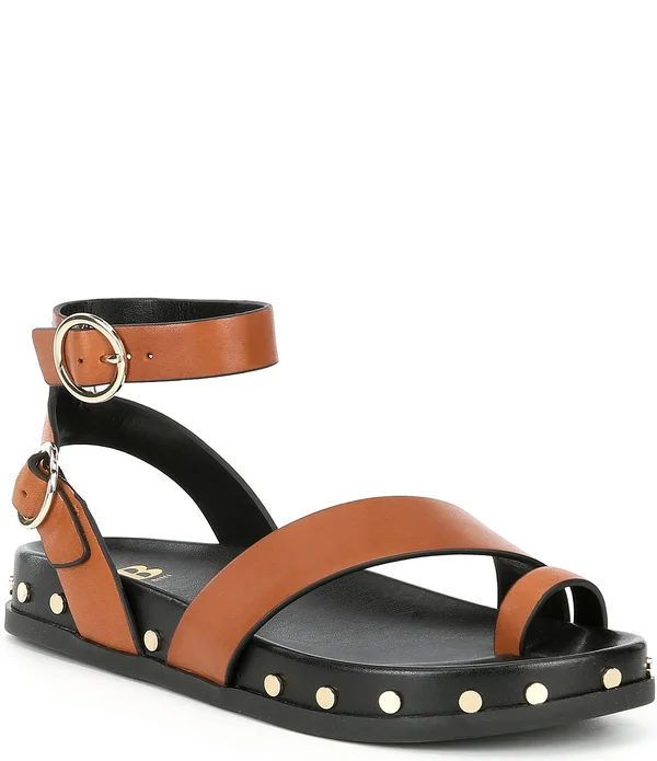 GB Main-Stage Leather Studded Toe-Loop Sandals - 7.5M