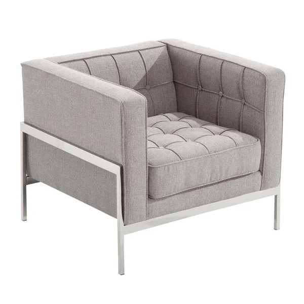 Armen Living Andre Modern Gray Microfiber Accent Chair Stainless Steel - LCAN1GR