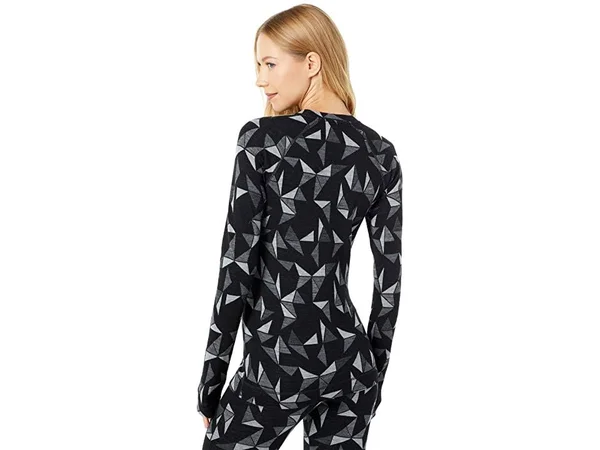 Smartwool Merino 250 Baselayer Pattern Crew - Women's Black Pinwheel, L