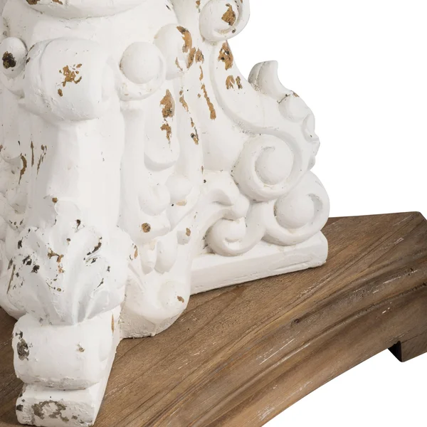 Round Side Table Antique White/Natural - Au0026B Home