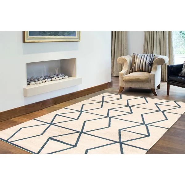 ECARPETGALLERY Modern Living Room Area Rug, 3&11 inch x 5&7 inch, Grey-Dark Brown, Ana, Size: 3&11 x 5&7