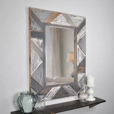 Union Rustic Oakes Salvaged Planks Accent Mirror - Gray