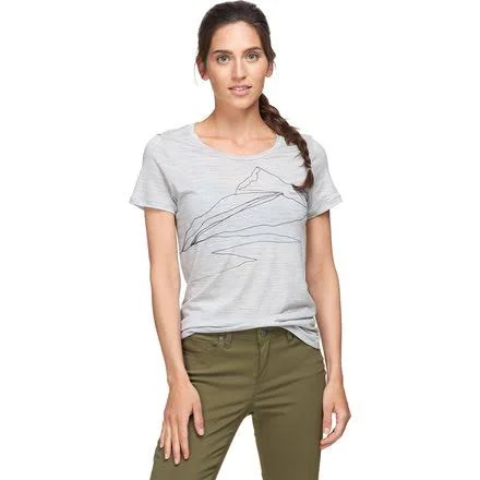 Icebreaker Women's Tech Lite SS Low Crewe - Sunrise Summit - Medium - Blizzard Heather